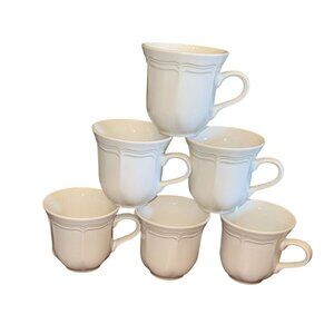 Set Of 8 Mikasa French Countryside Ivory Coffee/Tea Mugs 8 Oz Dishwasher & Micro